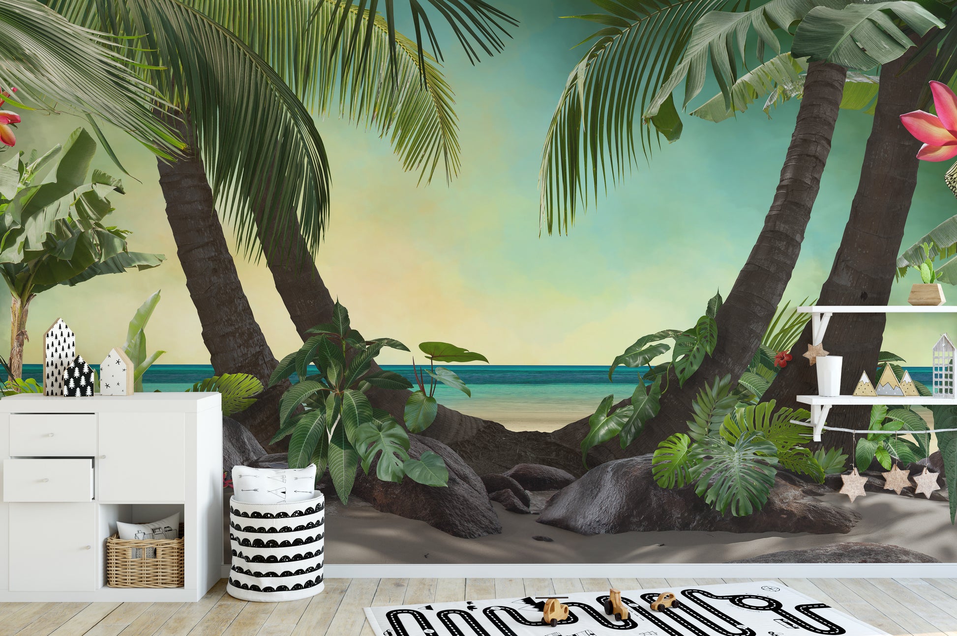 beach lagoon removable peel and stick wallpaper