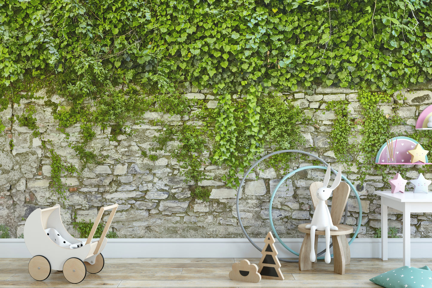 Hanging Green Grass Wall Wallpaper Murals