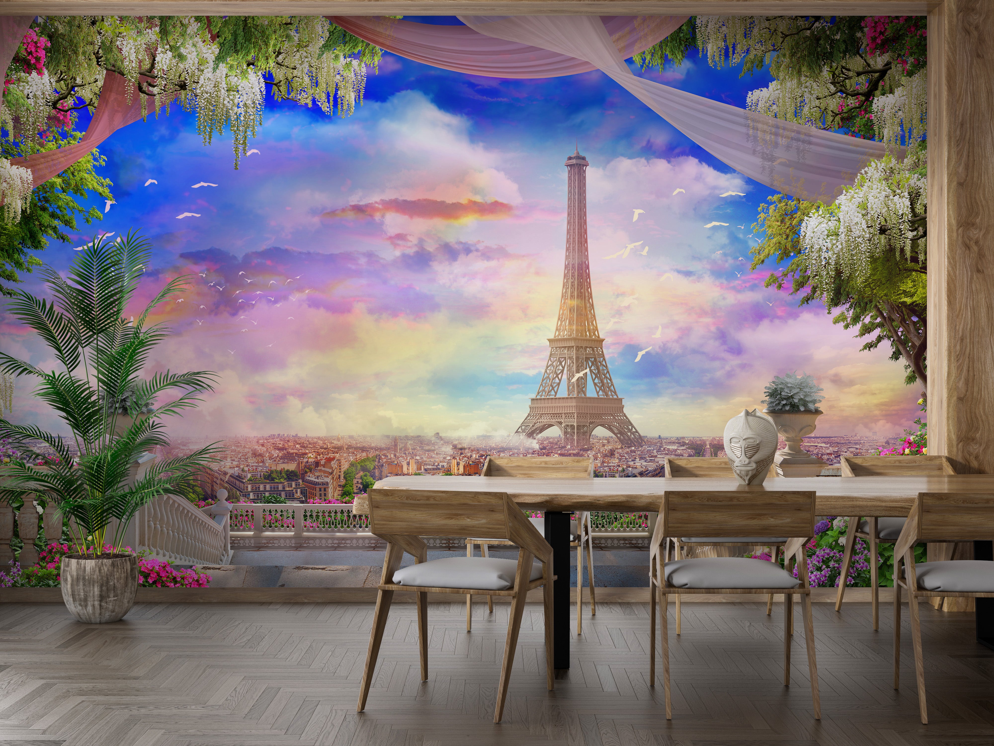 eiffel tower in paris Stick on wallpaper