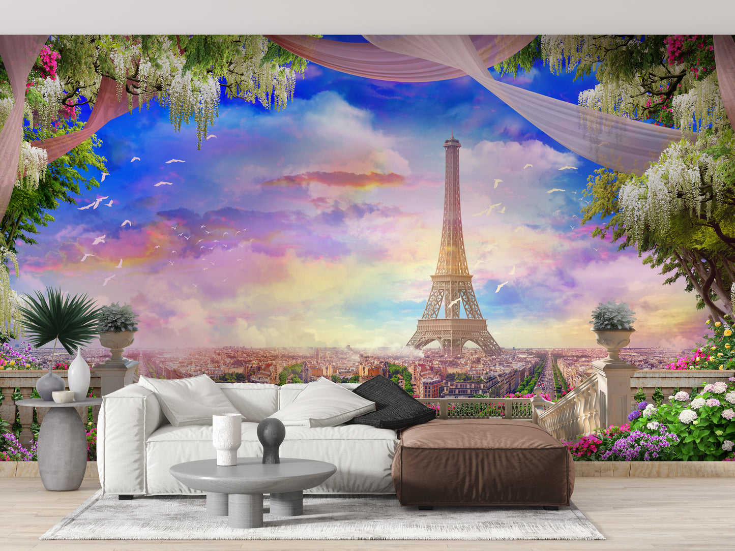 eiffel tower in paris removable peel and stick wallpaper