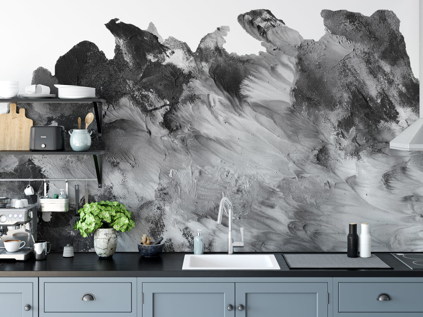 Black and White Rustic Design Wallpaper Mural