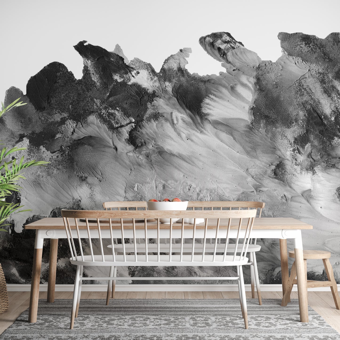 Black and White Rustic Design Wallpaper Mural