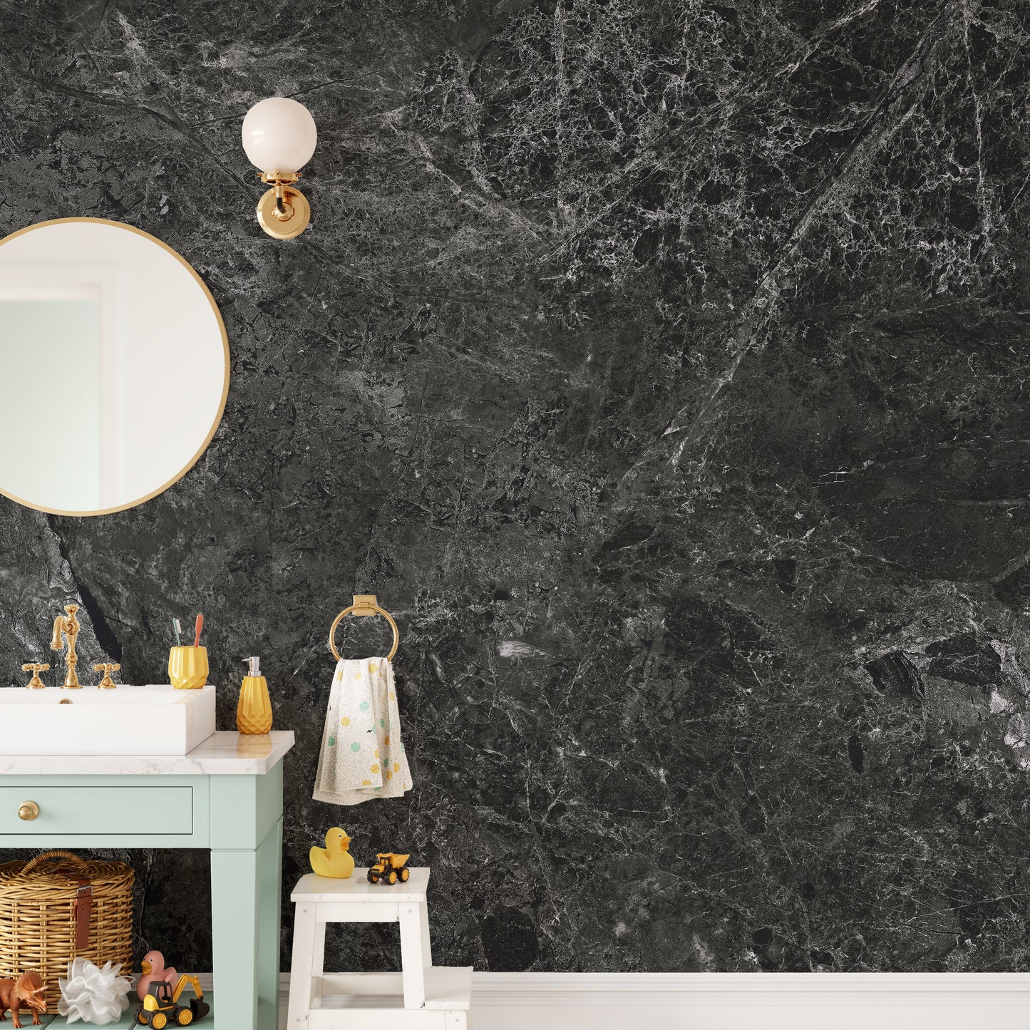 black marble stone removable wallpaper