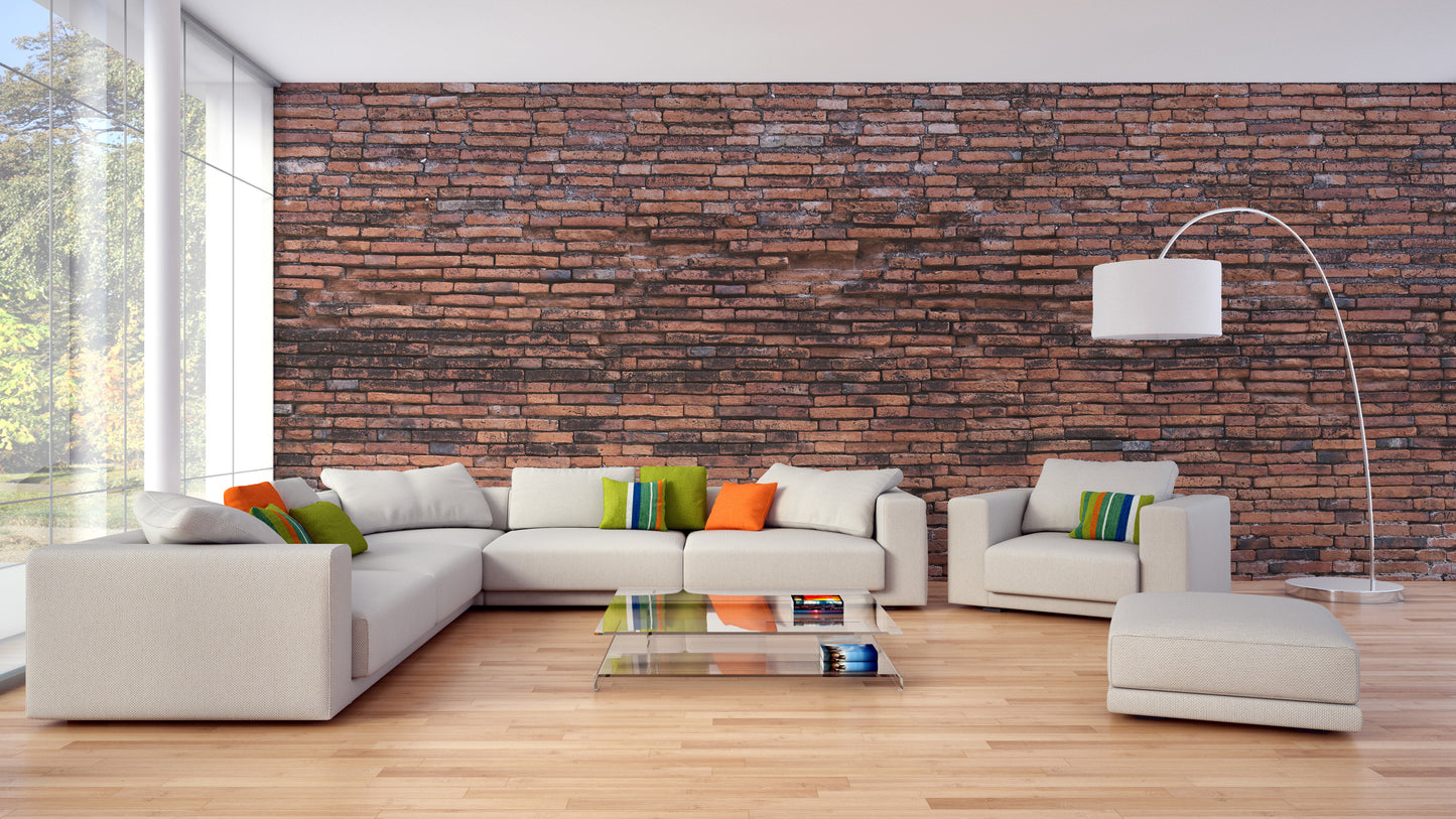 old rustic brick mural wallpaper