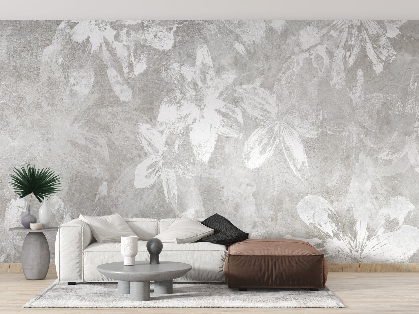 Rustic White Flower Wallpaper Murals