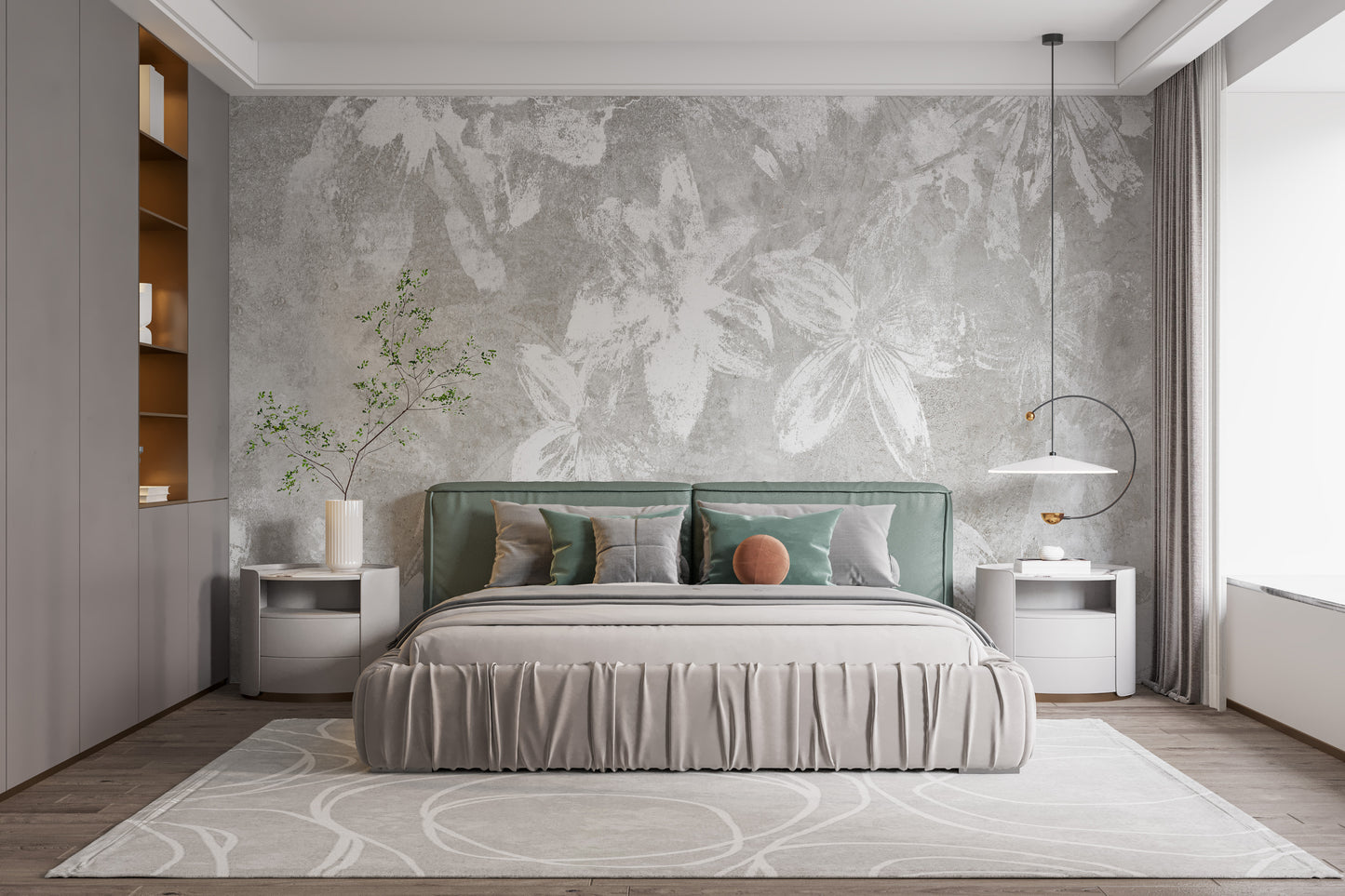 Rustic White Flower Wallpaper Murals