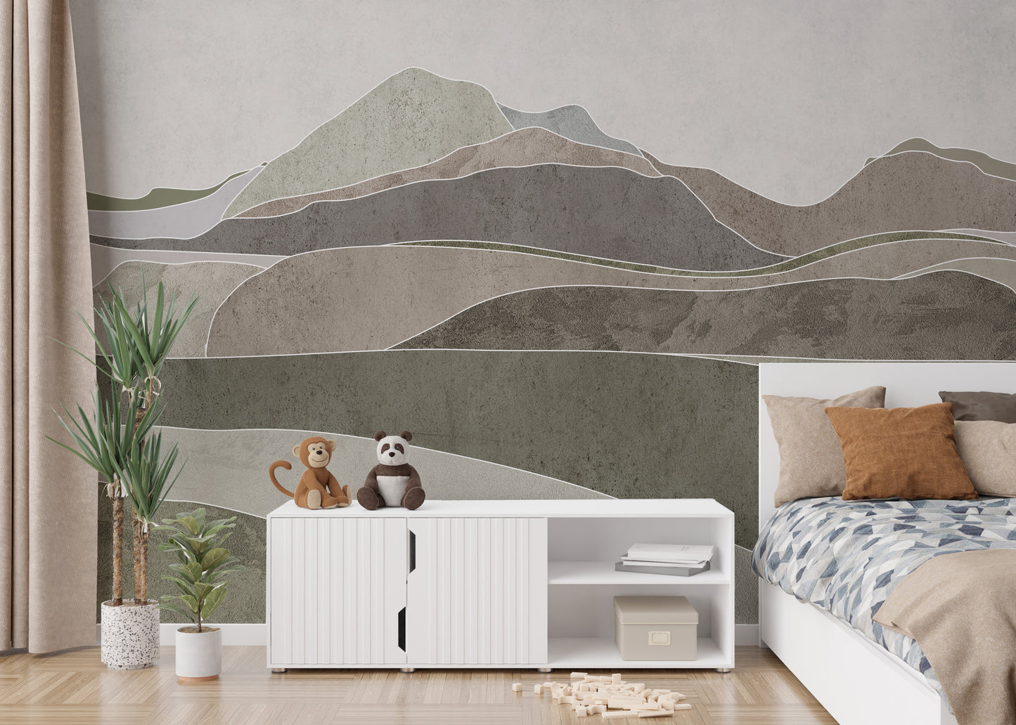 Brown Wavy Hills Wallpaper Murals