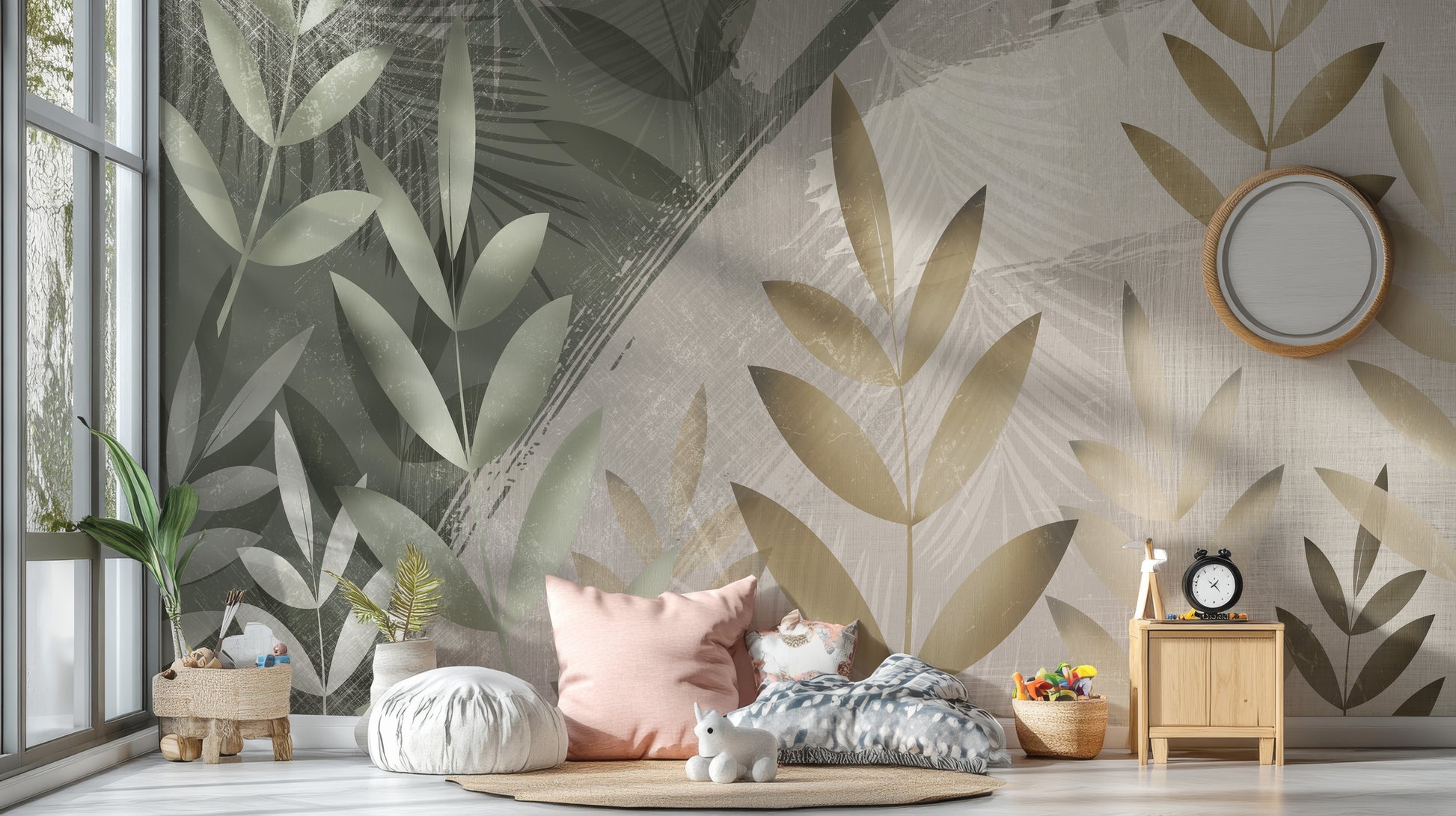 Neutral Tones Leaf Design
