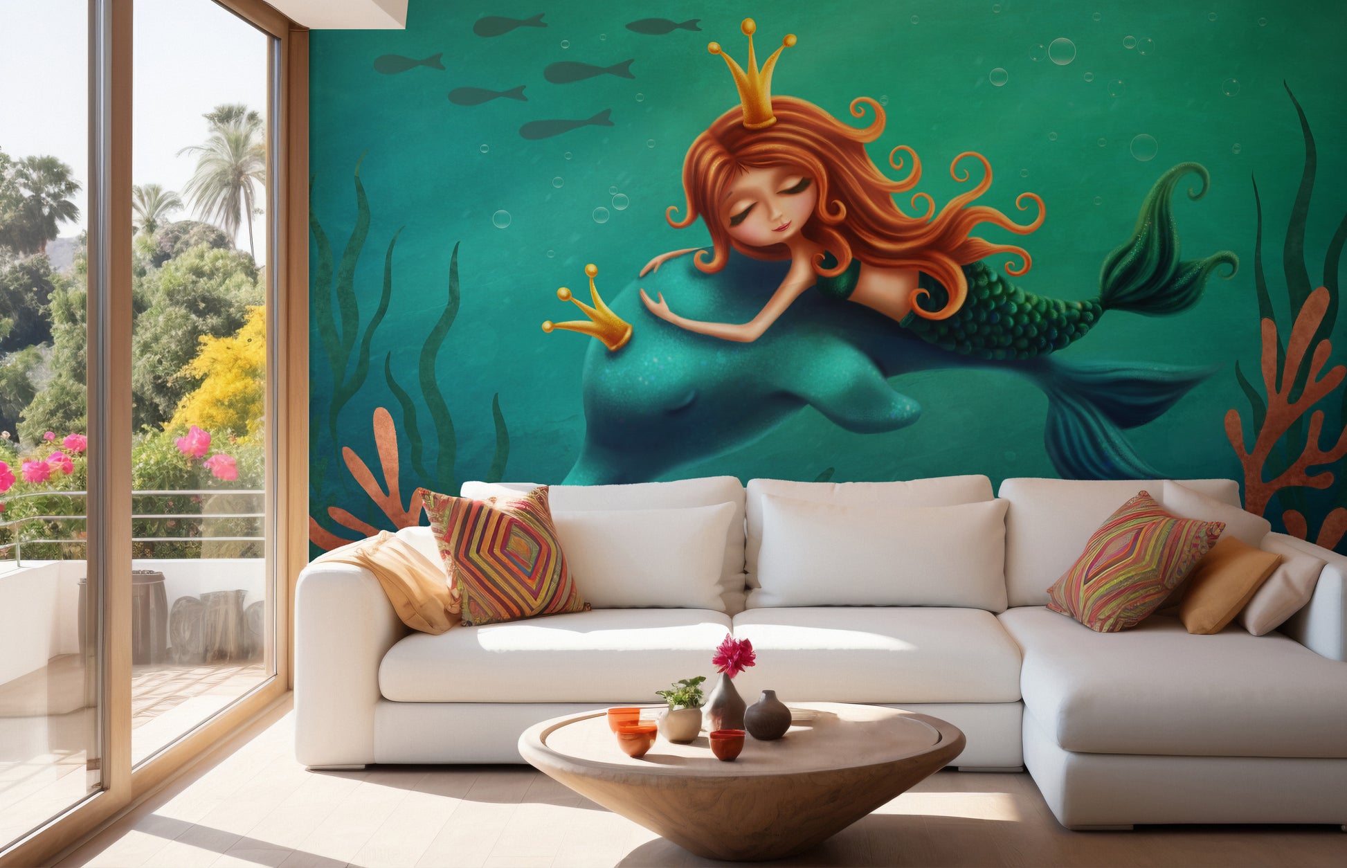 Removable Ocean Scene Wall Covering
