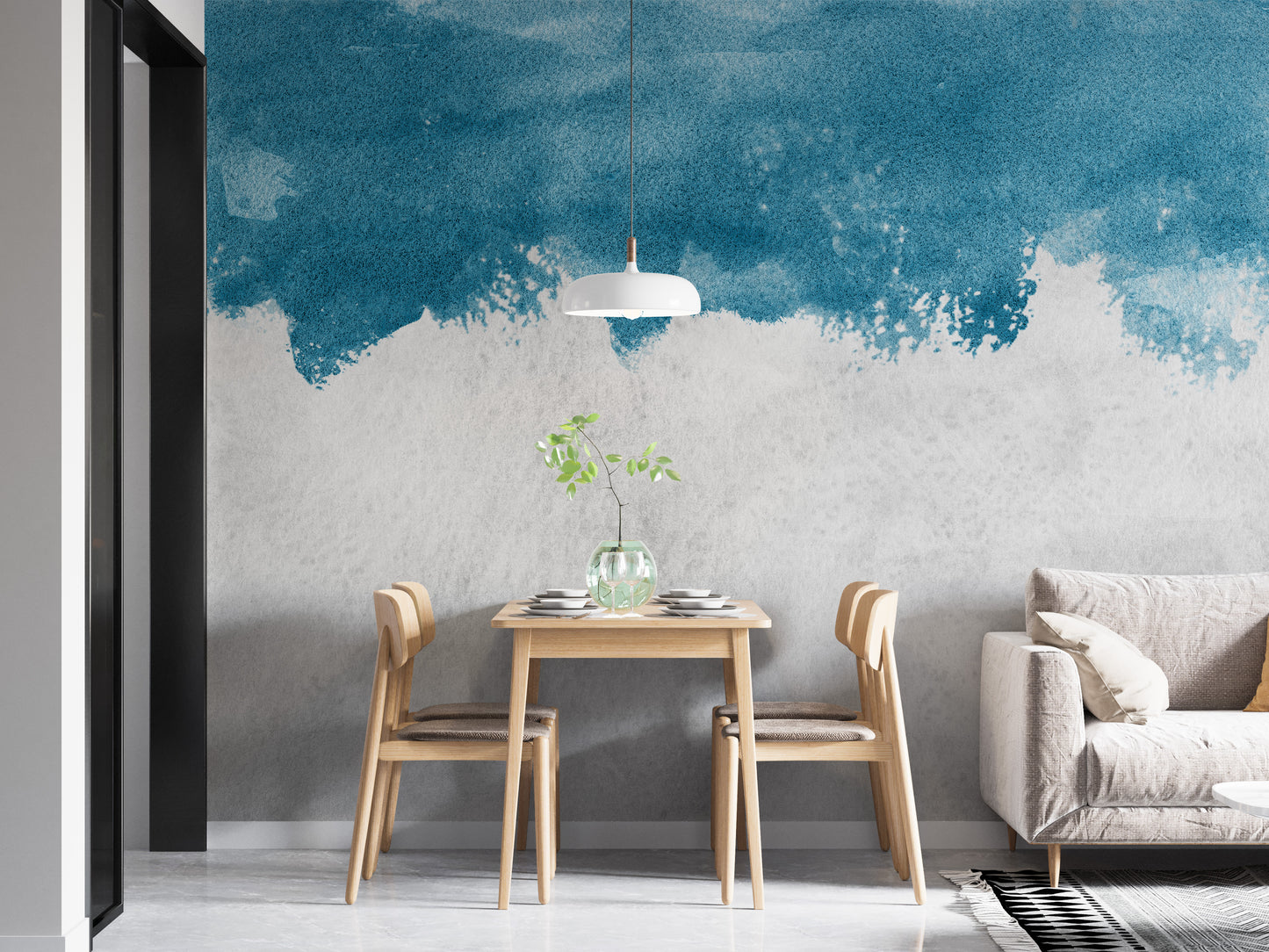 Modern Blue Peel and Stick Rustic Wallpaper Murals