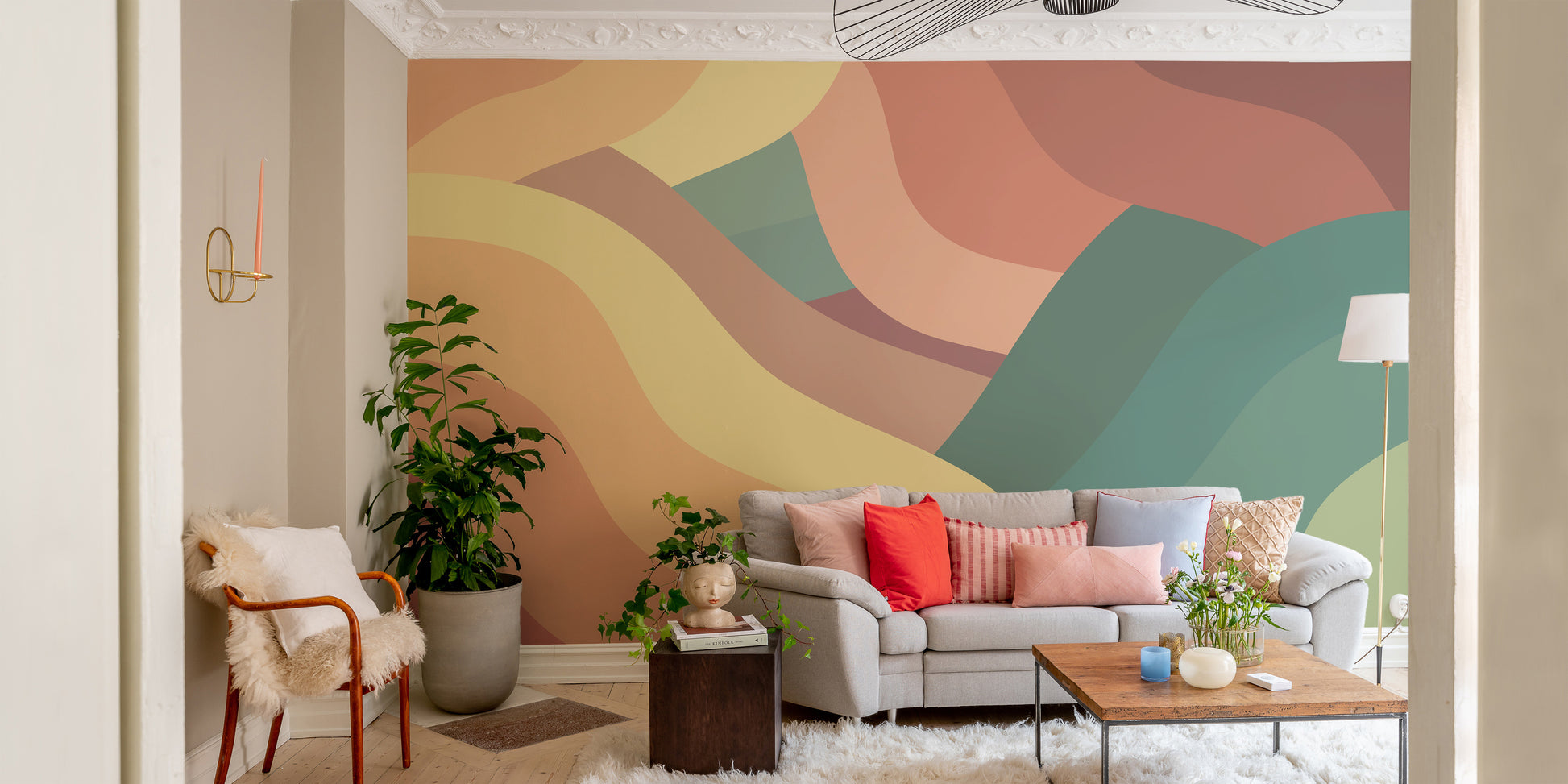 Vibrant Retro Wall Covering
