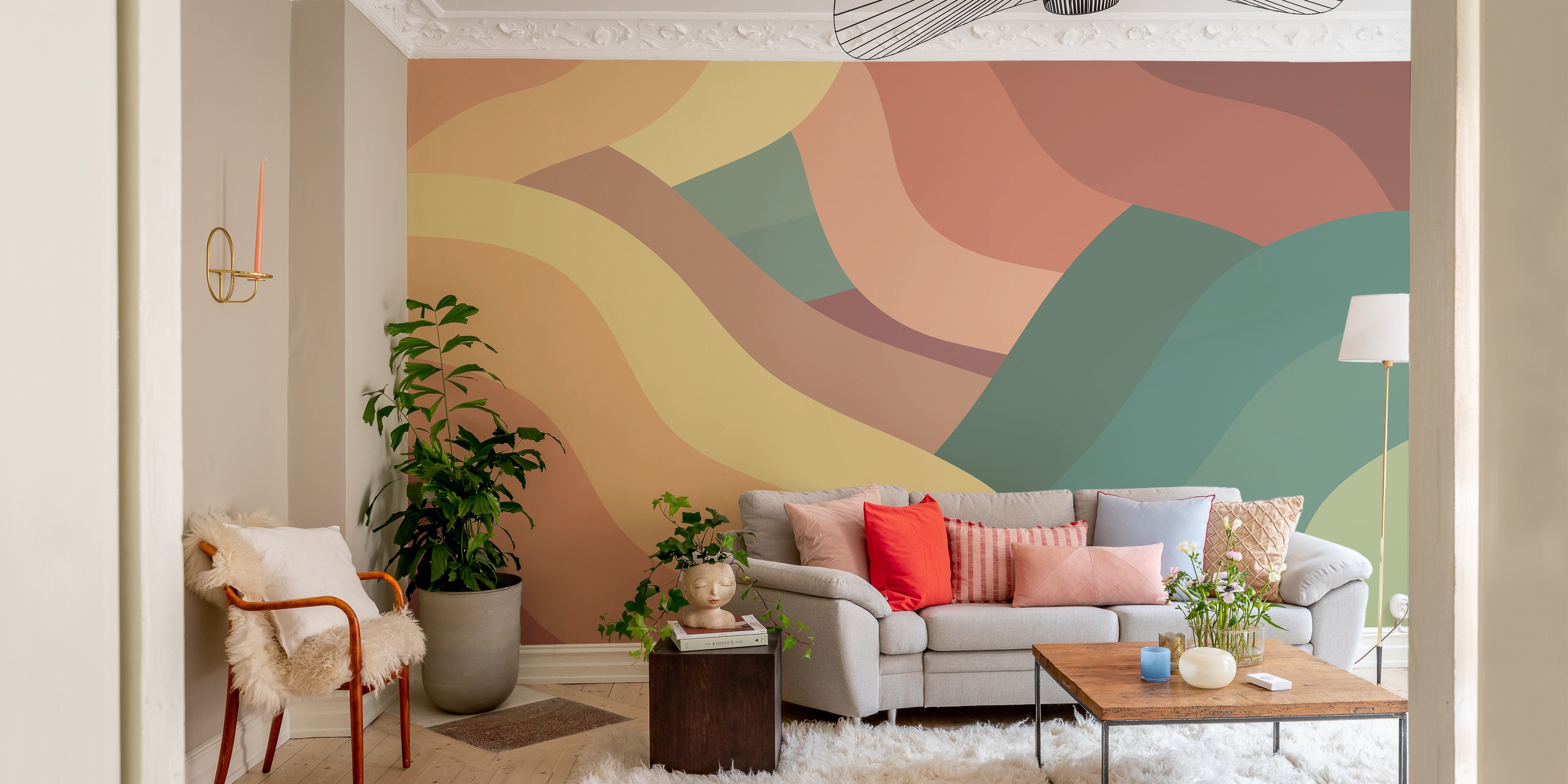 Vibrant Retro Wall Covering
