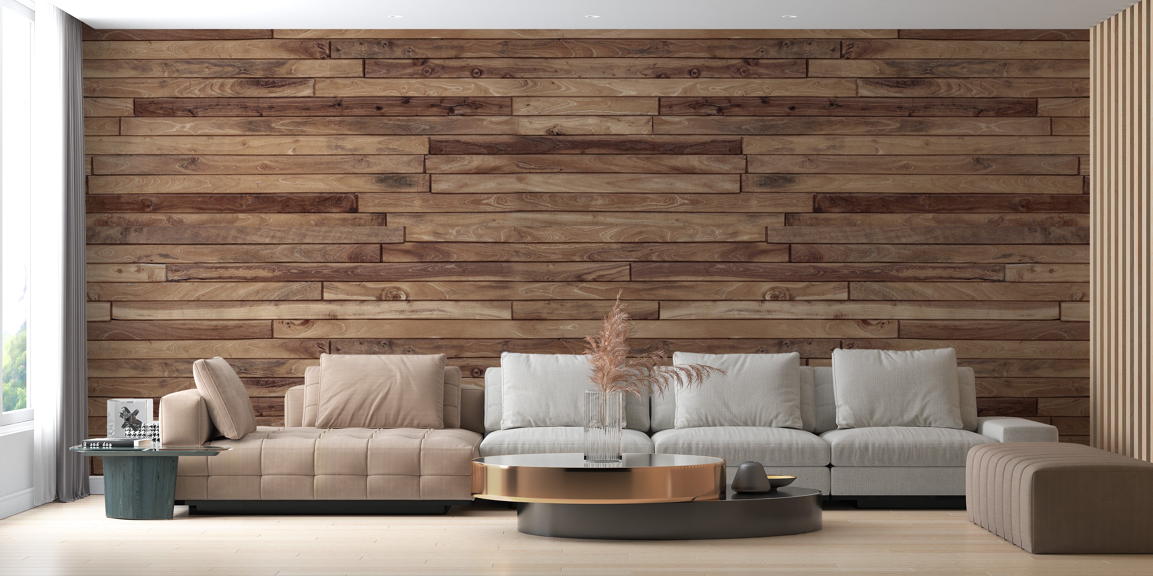 Rustic charm panorama mural pattern
