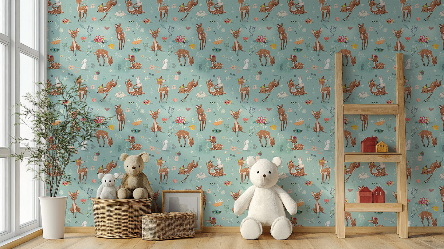 Deer and Bunny Kids Room Wall Decor