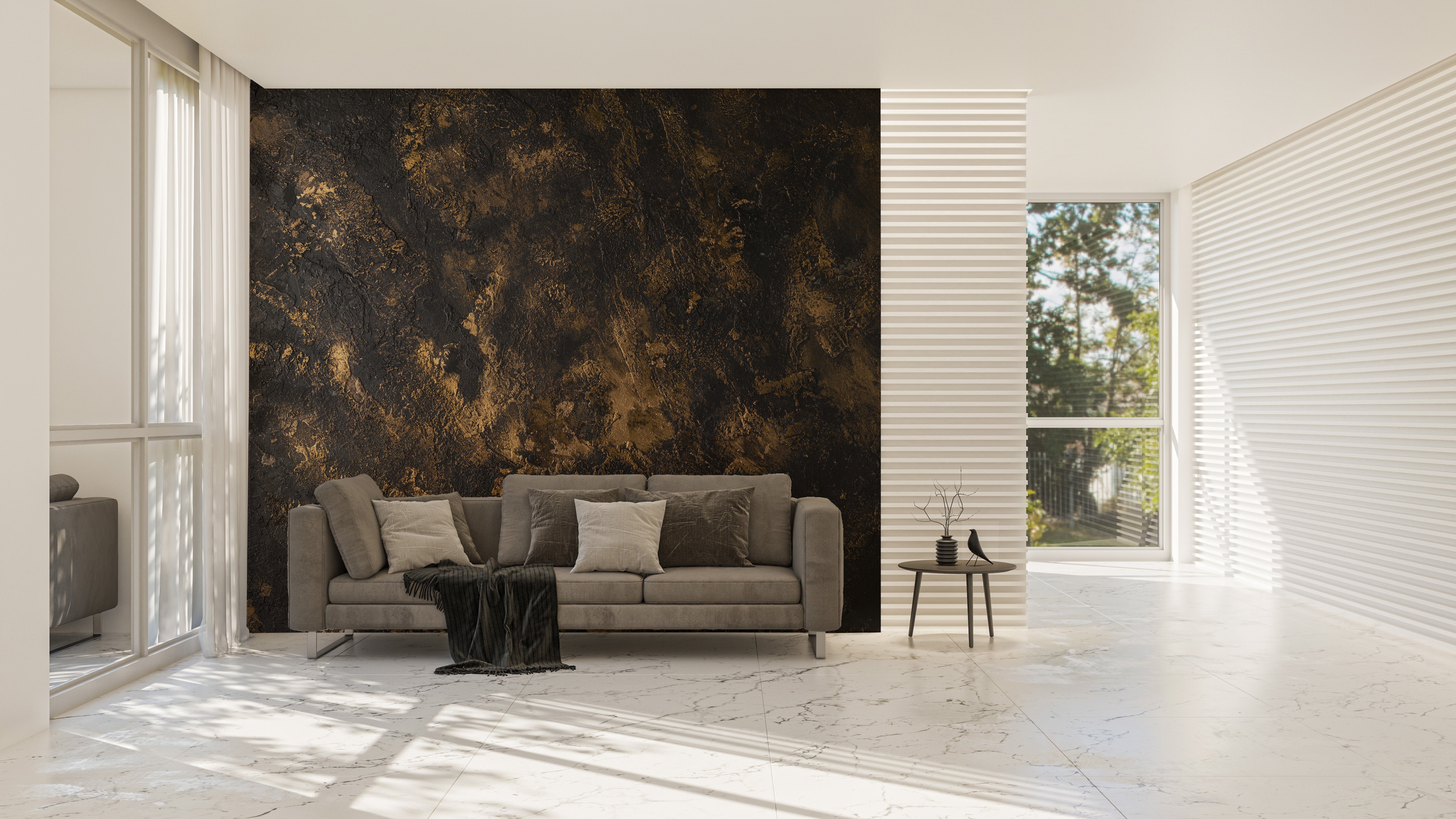 Textured black gold wallpaper elegance