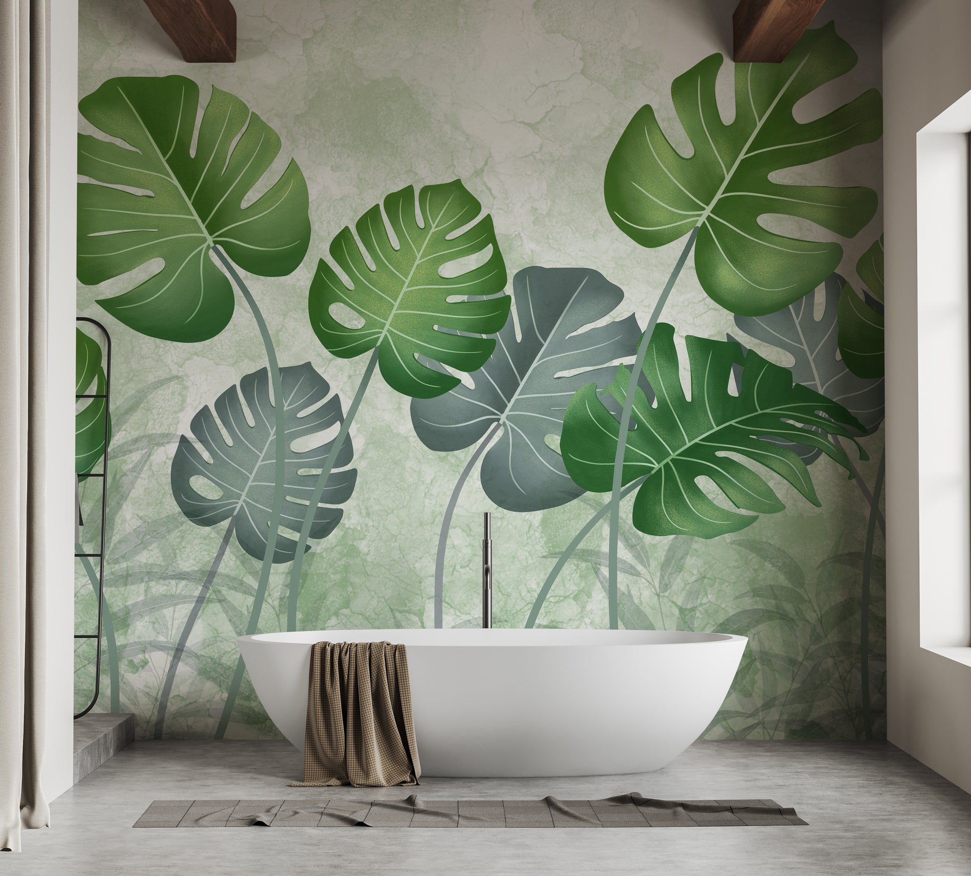 Lush wild tropical wallpaper design