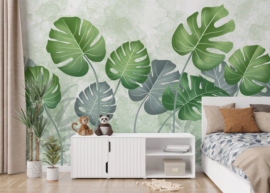 Tropical wild trees wallpaper design
