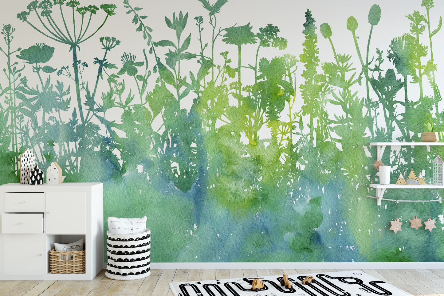 Gentle botanical tree wallpaper decor