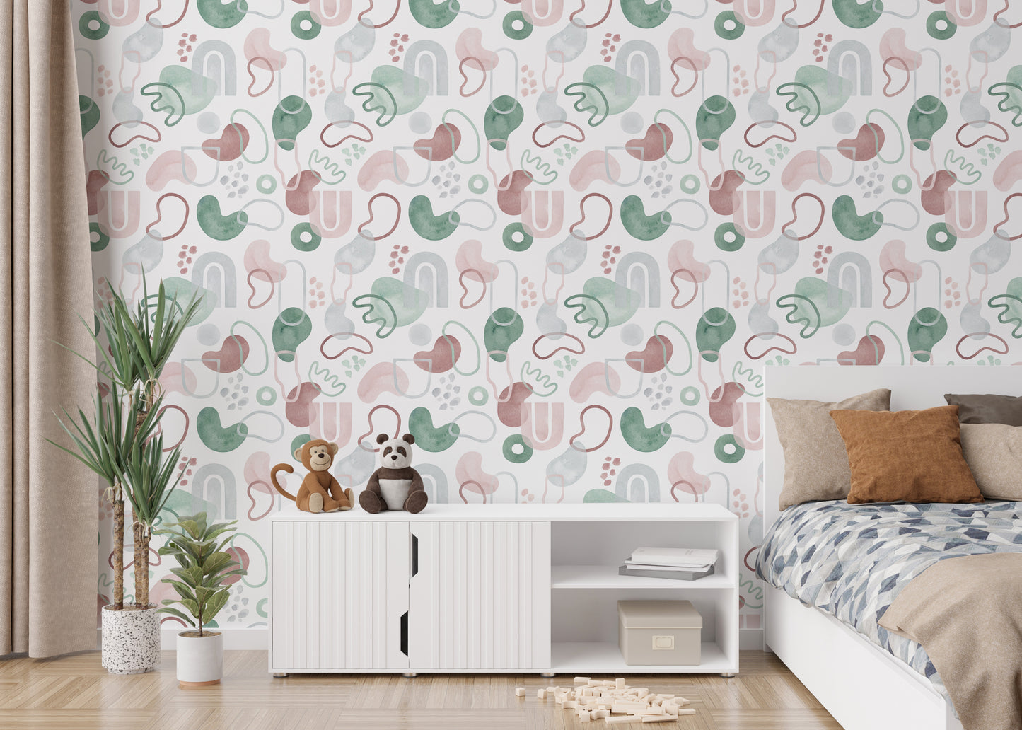 Geometric watercolor repeat wallpaper
