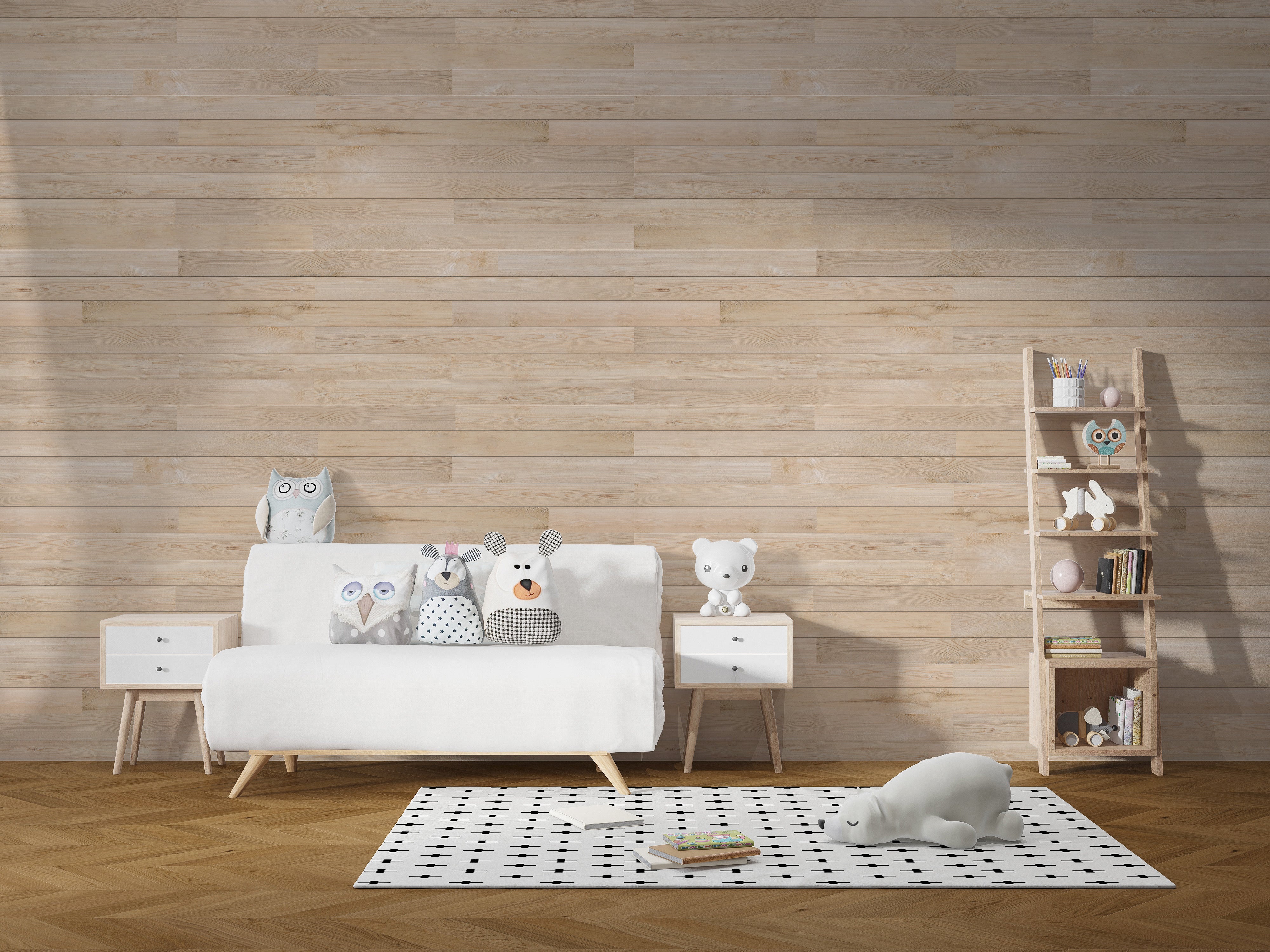 Warm oak surface peelable wallpaper decor
