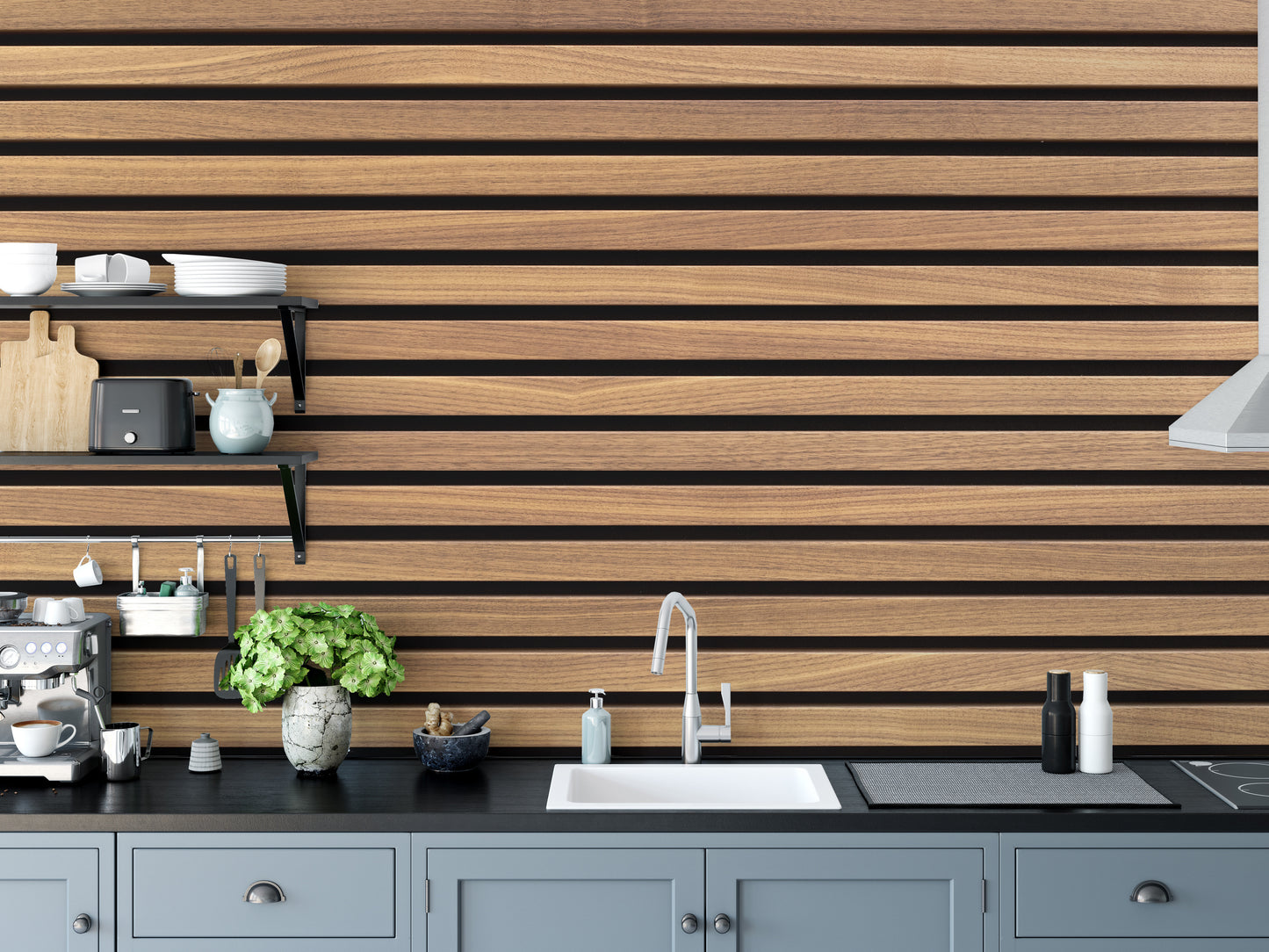 Horizontal Stripes Wood Various Design Wallpaper