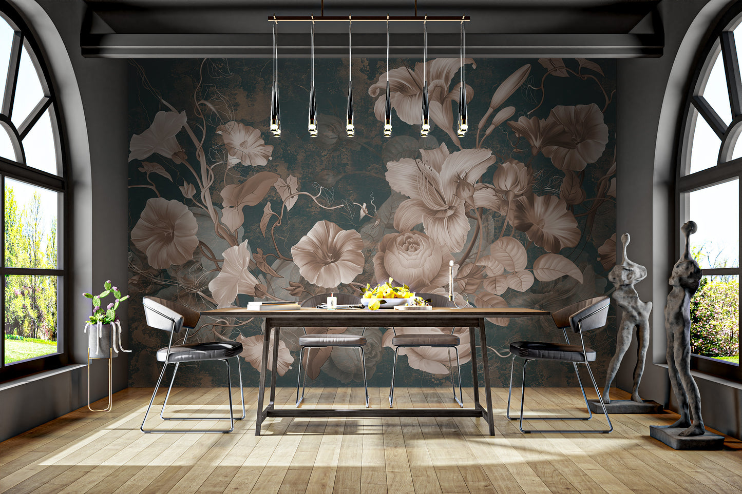 Classic floral pattern wallpaper for timeless interiors
