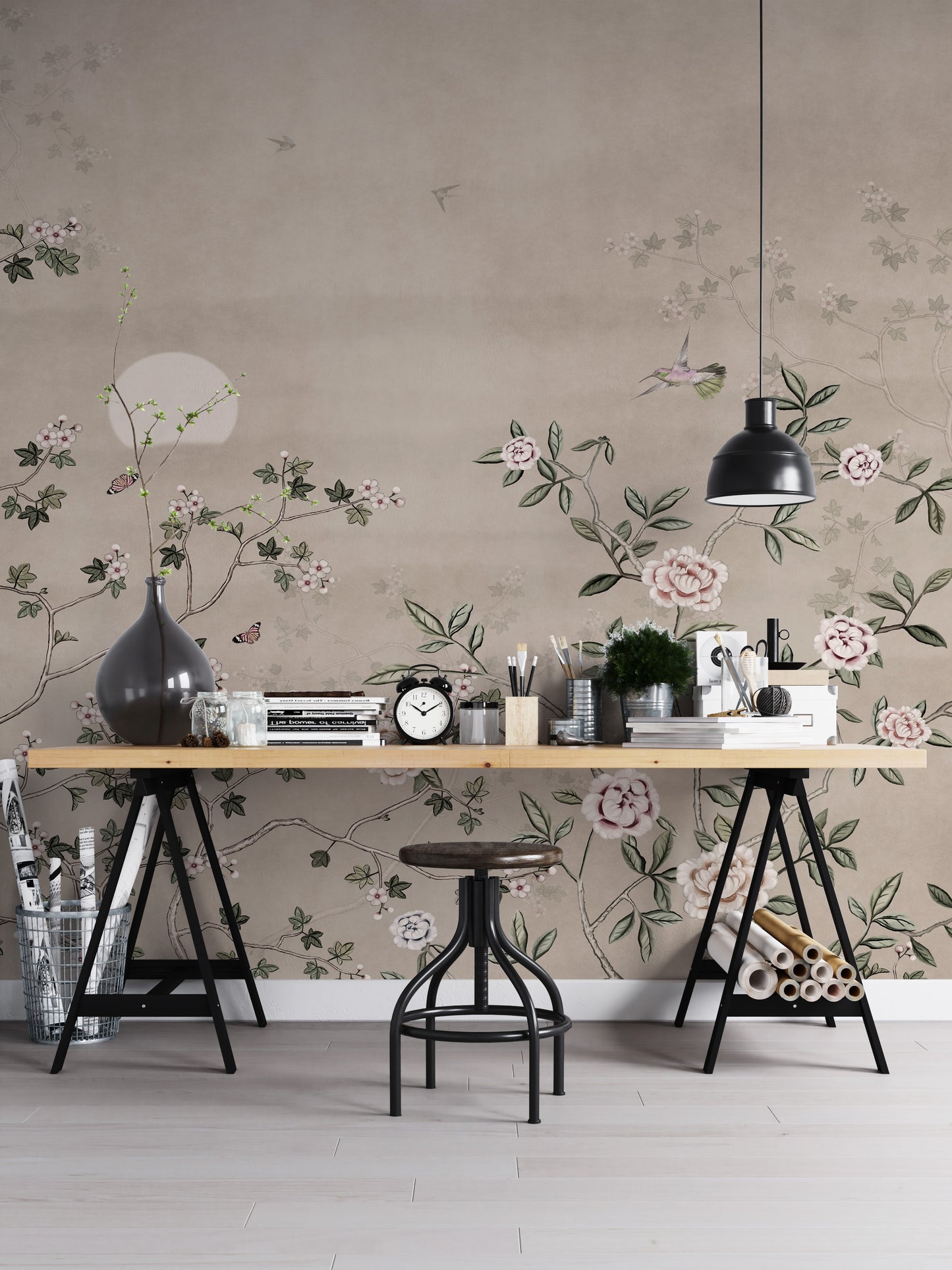 Chinoiserie Floral Botanical Wallpaper Mural