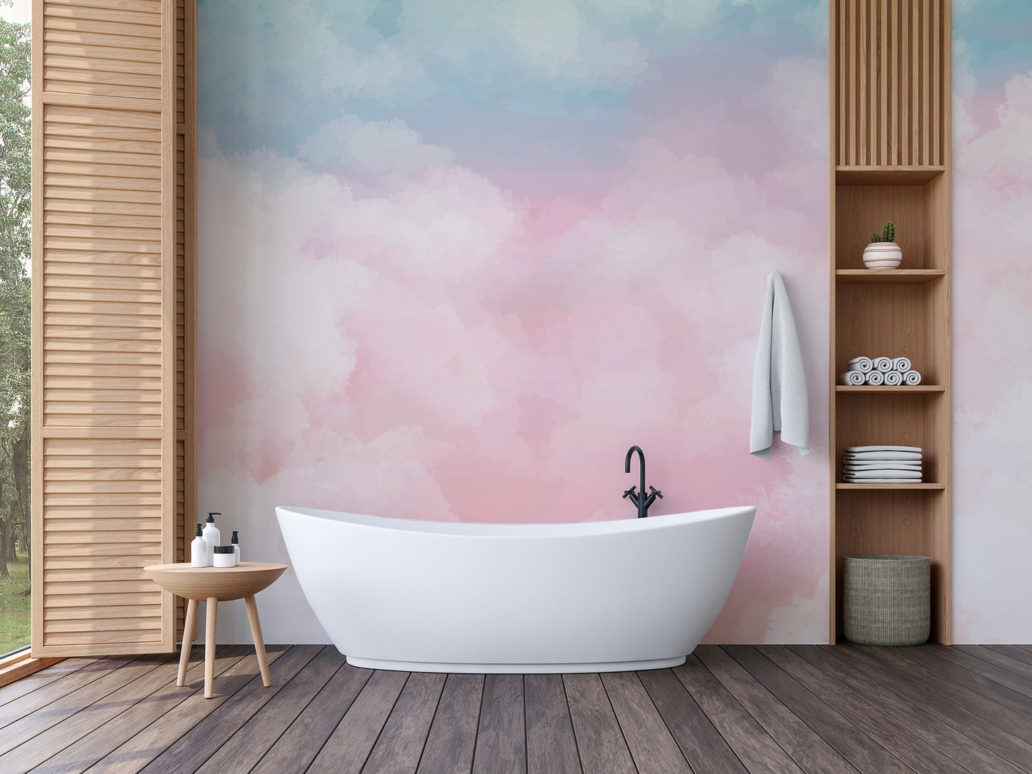 Artistic pastel horizon wall mural art