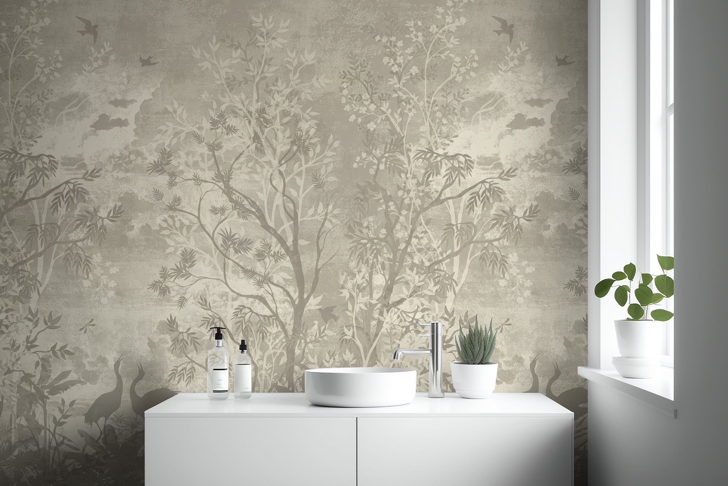 Subtle moonlit mural with aves-inspired design