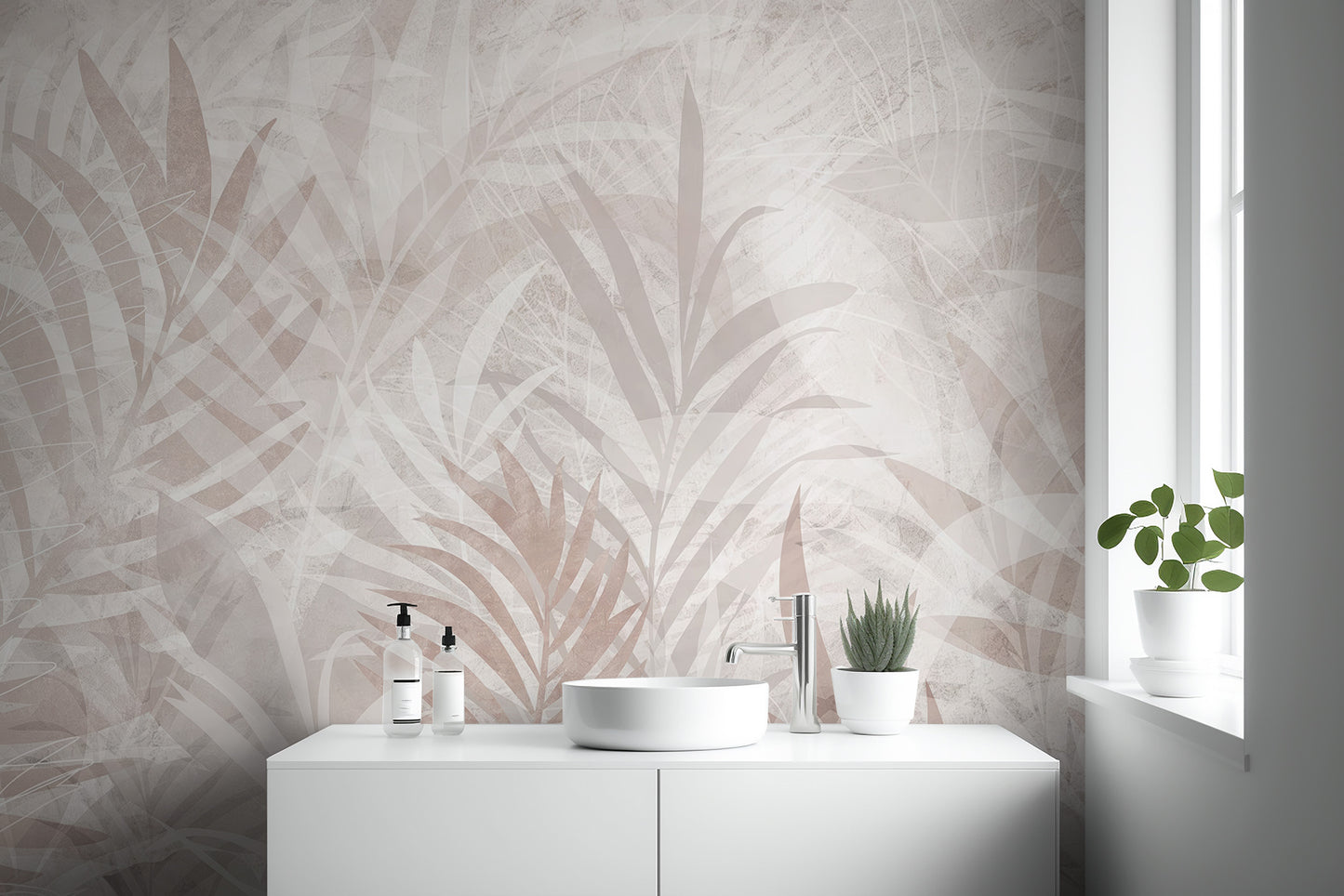 Scandinavian Leaf Elegance Mural