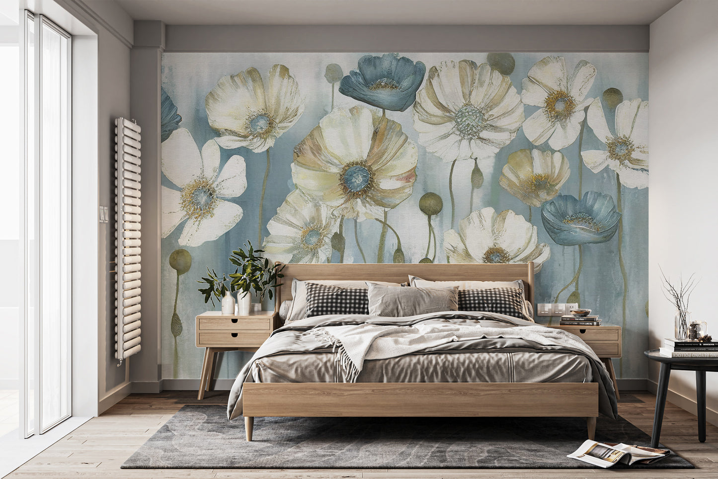 Whisper of anemones floral wallpaper design