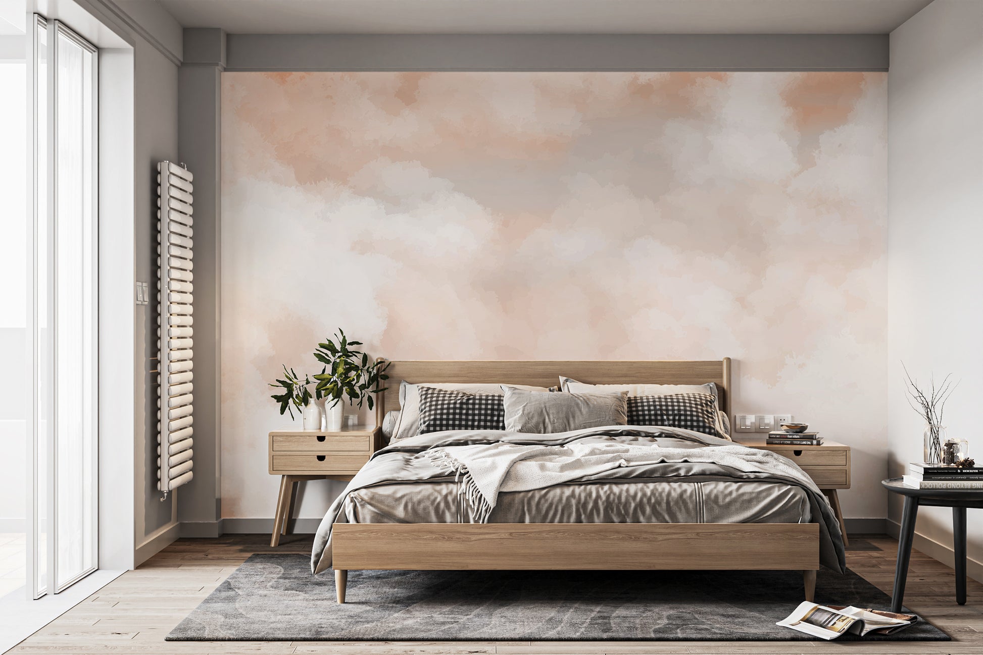 Serene peach tones wallpaper mural
