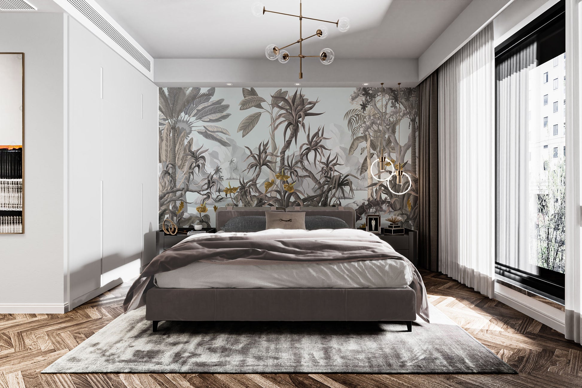 Elegant modern Elysium wall mural design
