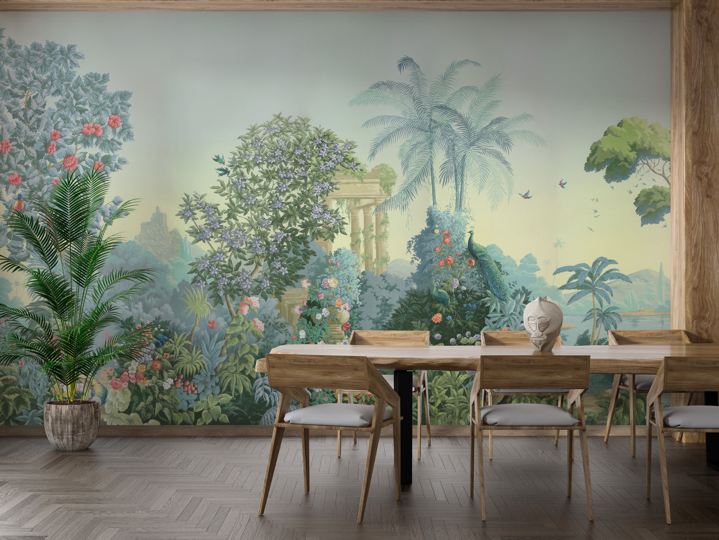 Lush tropical wallpaper with serene scenery
