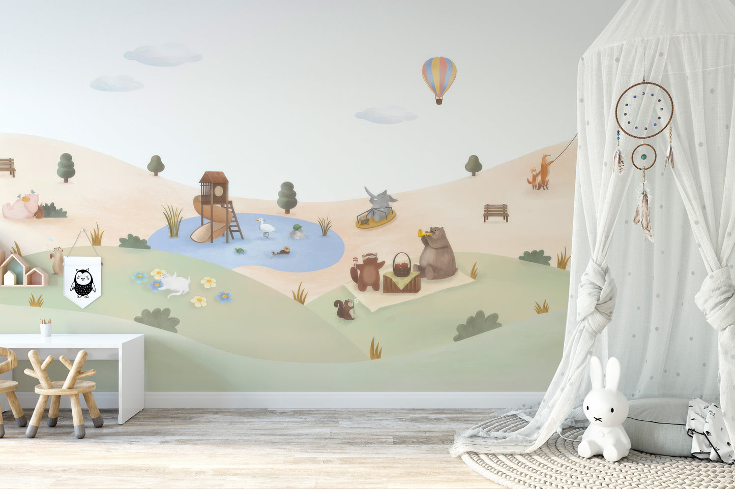 Playful Animals Garden Wall Mural