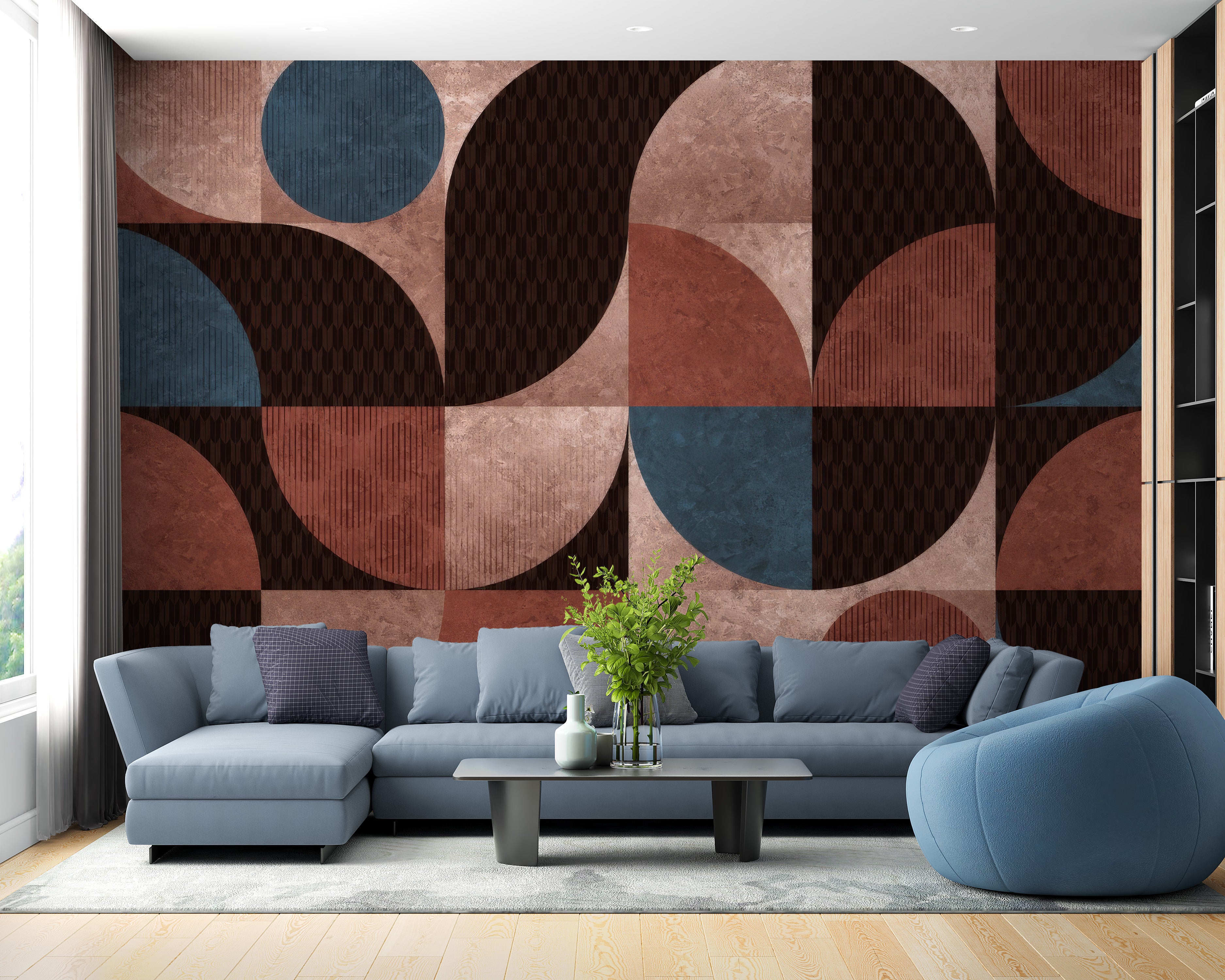 Geometric retro abstract wallpaper design
