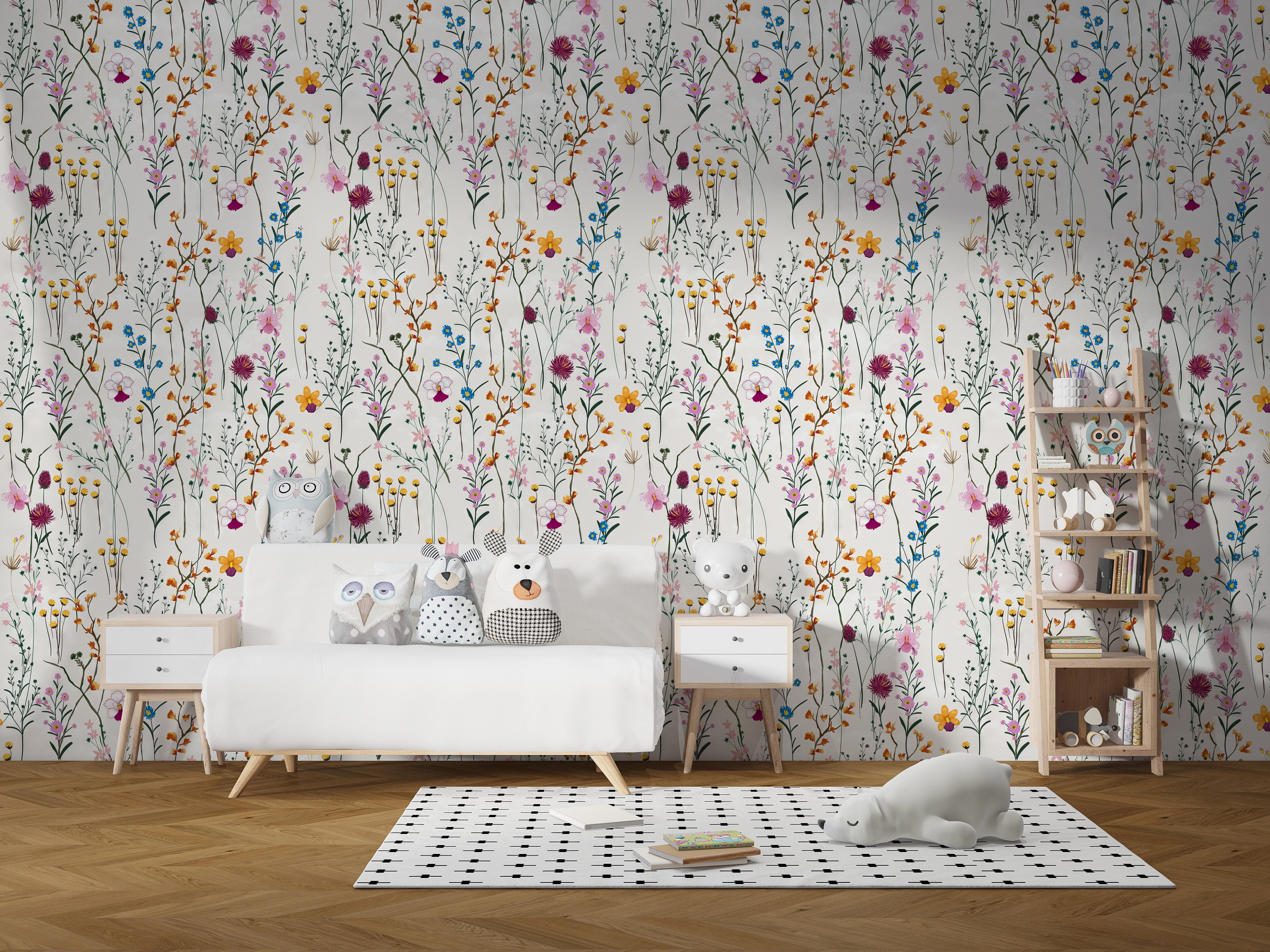 Vibrant flower wallpaper for cheerful spaces