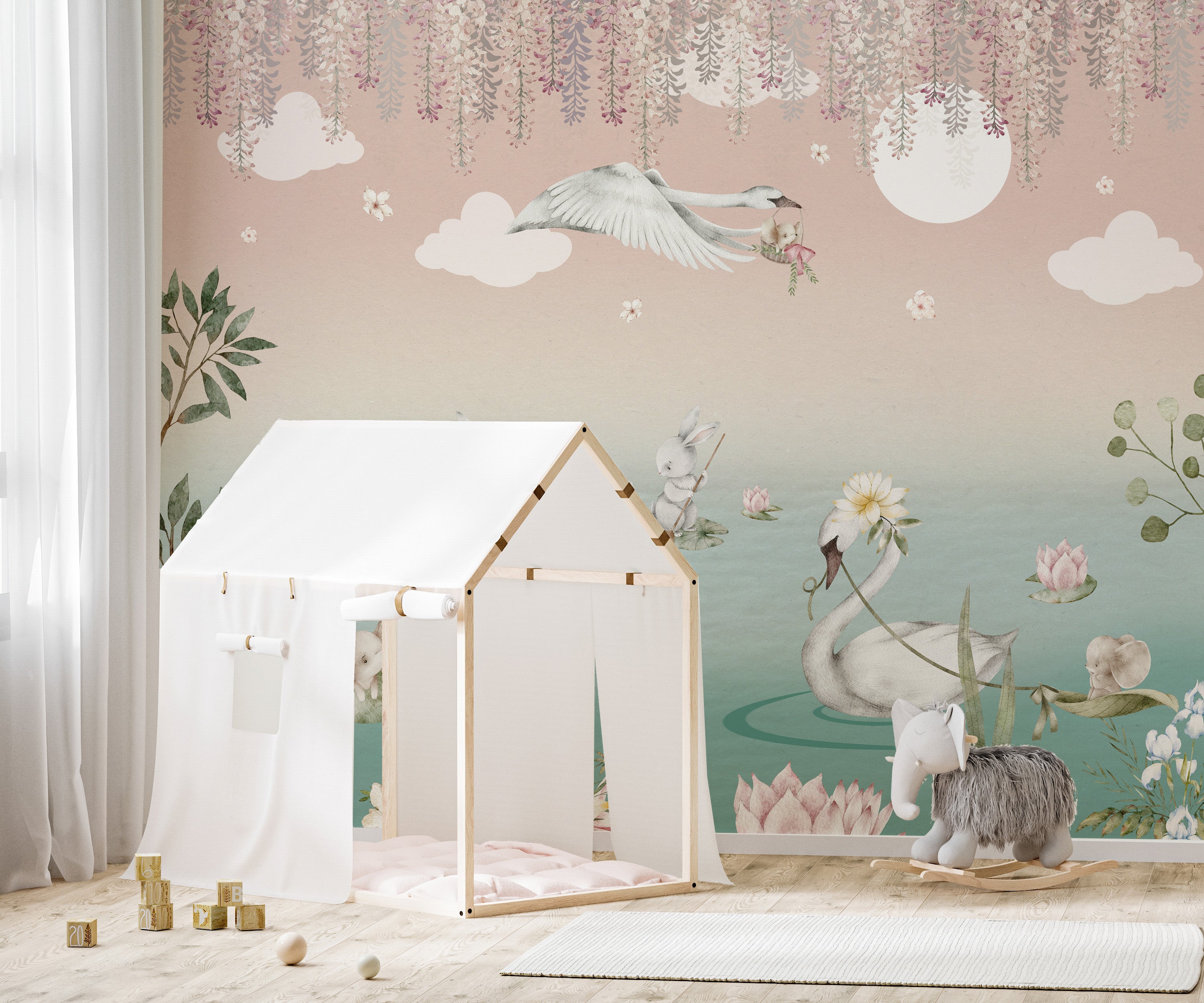 Swan Lake wallpaper mural for kids