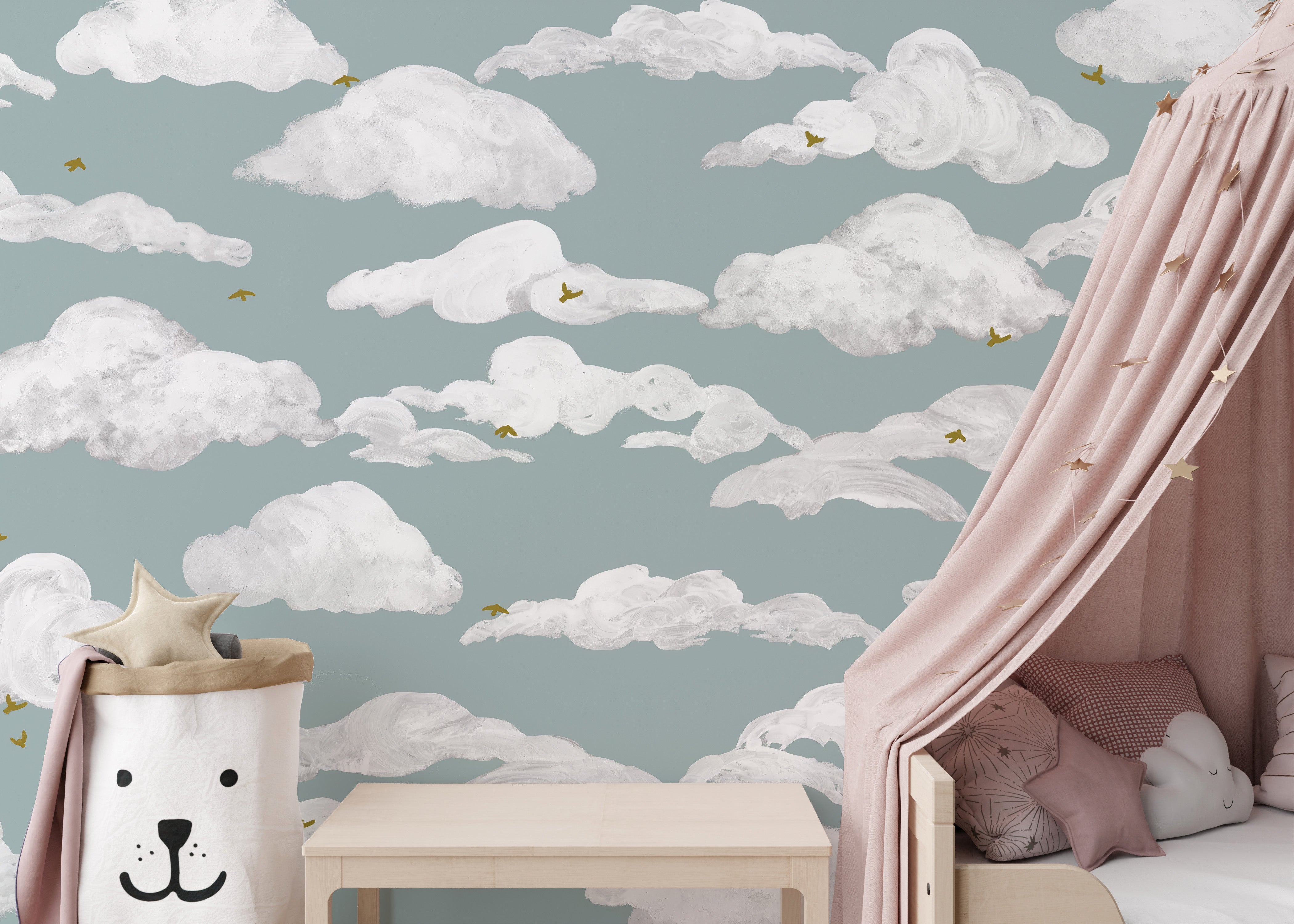 Sky-inspired serene wallpaper mural design