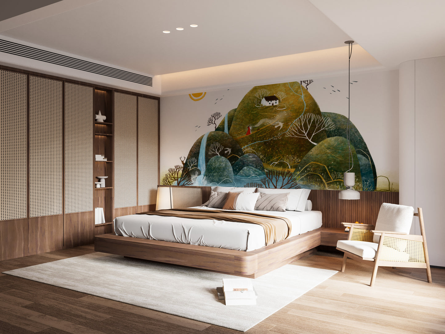 Serene nature theme wallpaper for interiors