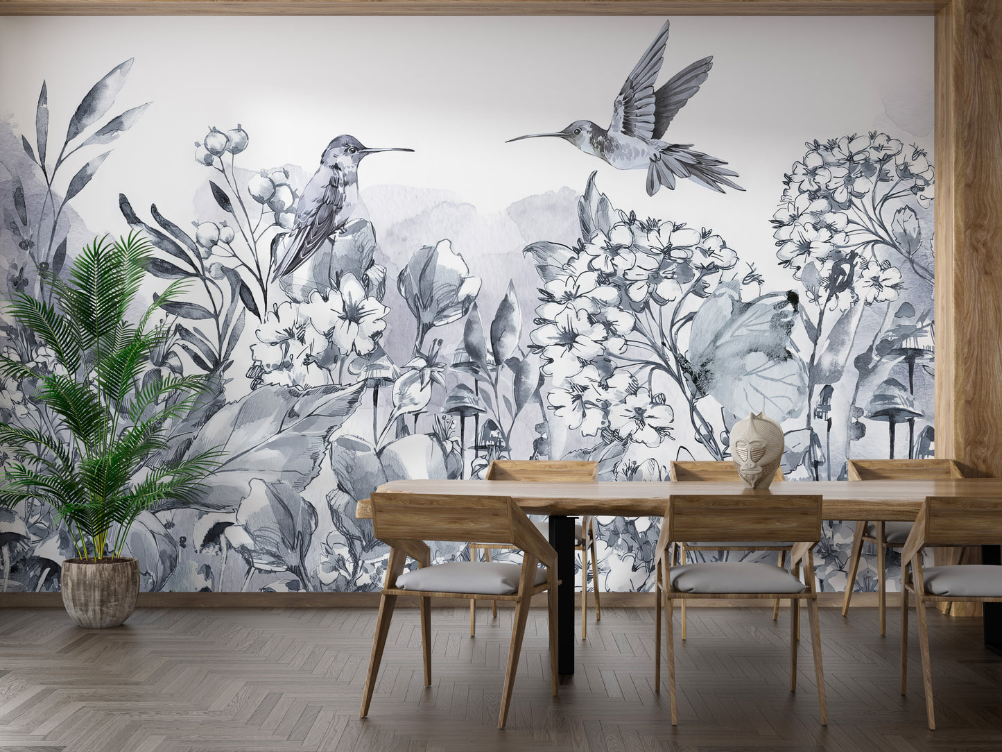 Hummingbird Garden Wall Mural