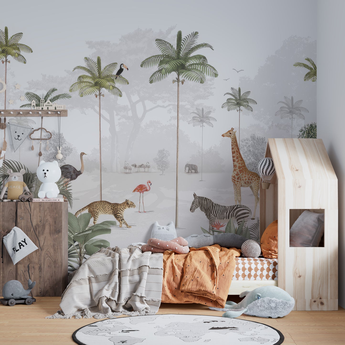 Rainforest Animal Wall Mural