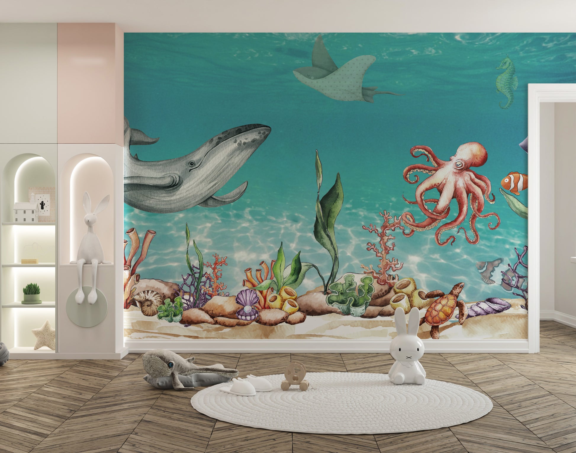 Aquatic harmony wallpaper mural for walls