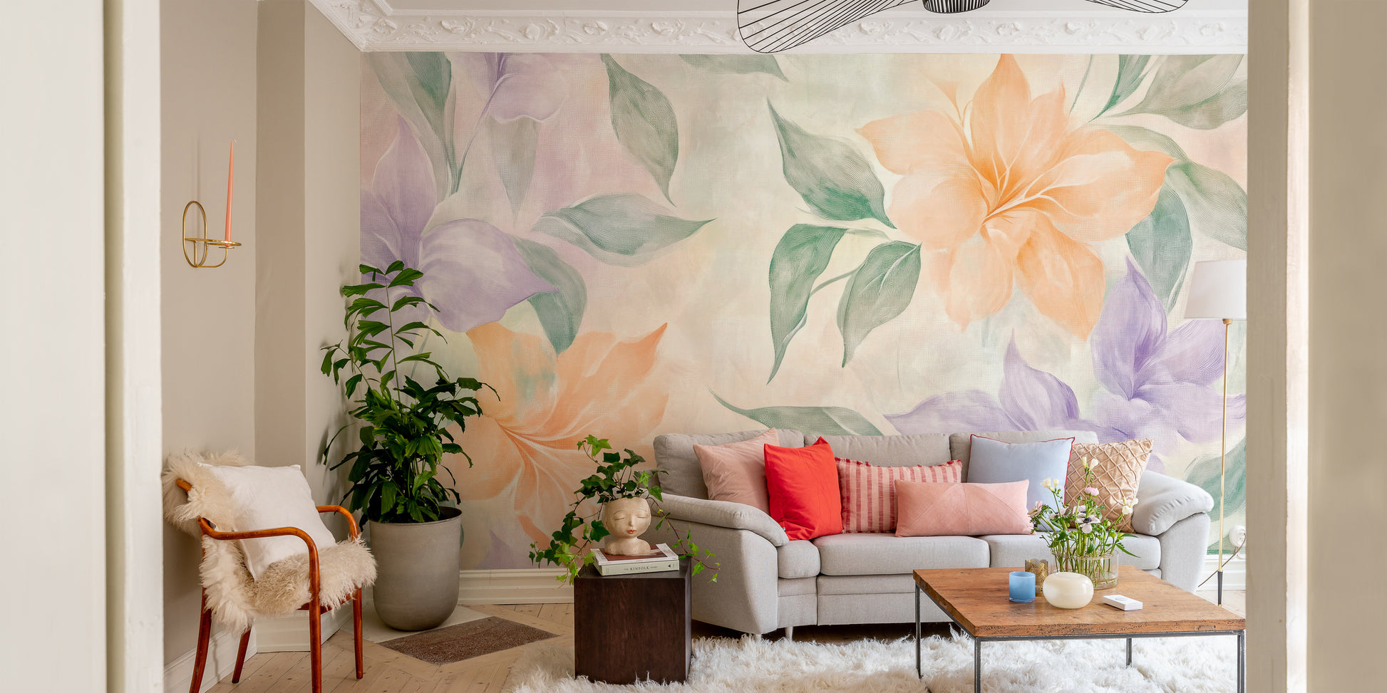 Serene watercolor flower design for home décor.
