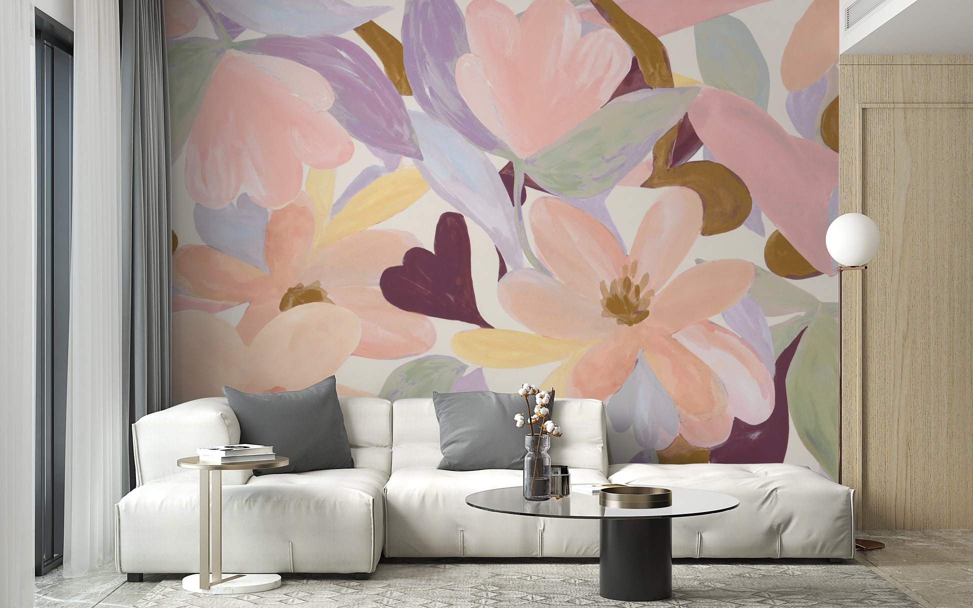 Nature-inspired watercolor floral wallpaper design