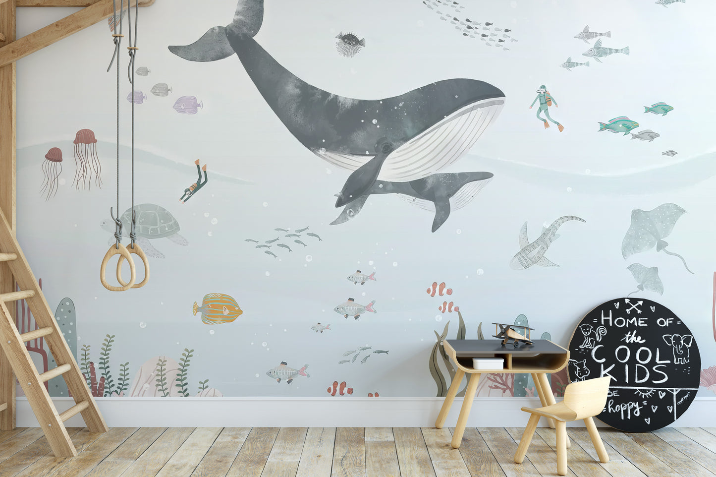 Graceful ocean scene wallpaper mural
