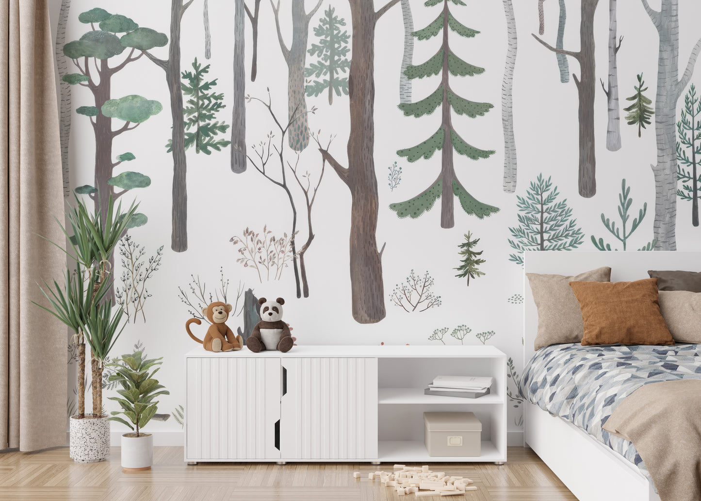 Artistic forest theme wall mural decor
