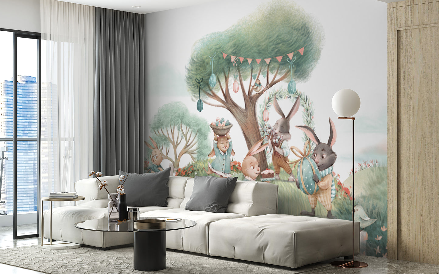 Adorable Tree House Kids Mural Wallpaper with forest theme