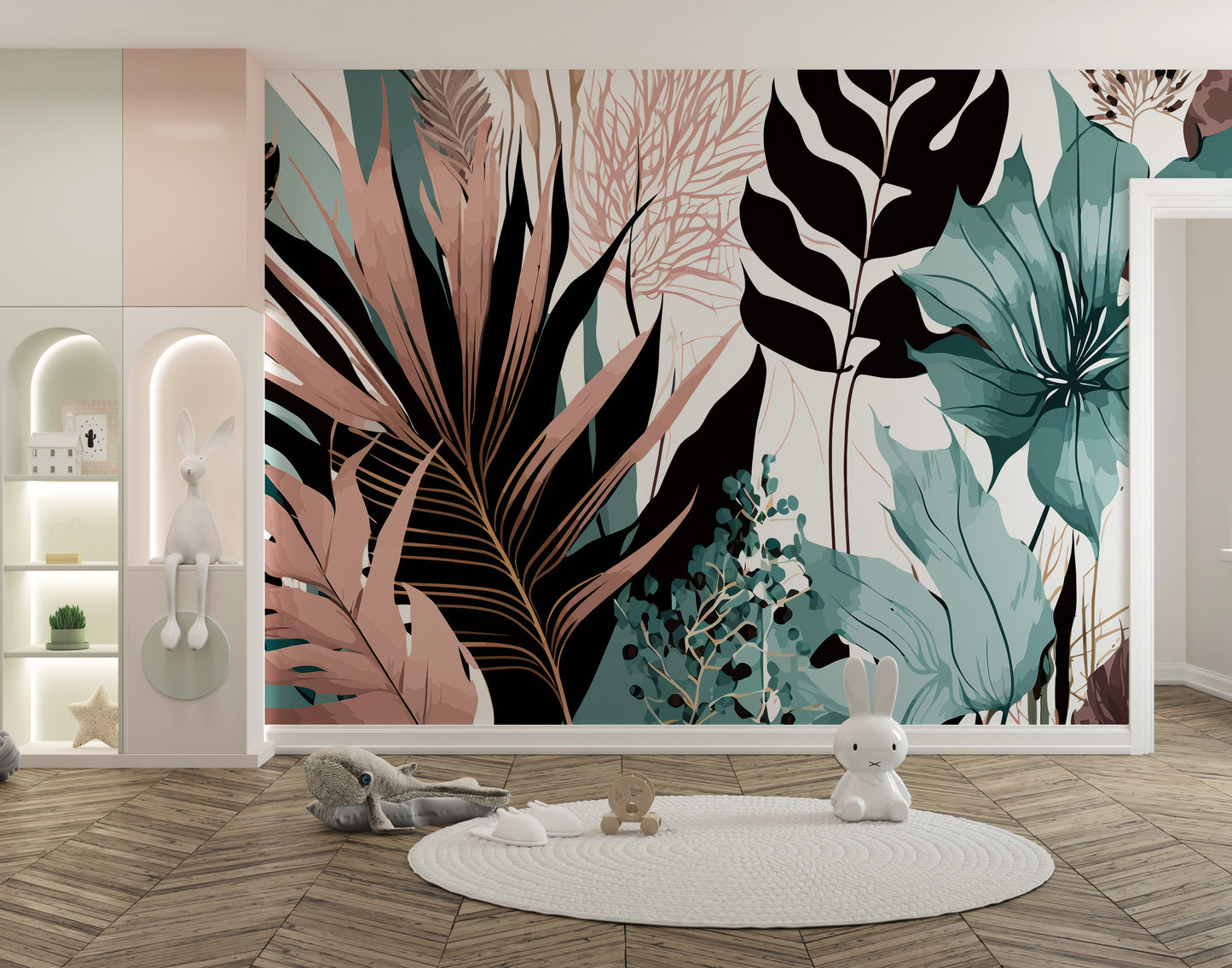 Elegant Floral Exotic Mural Wallpaper