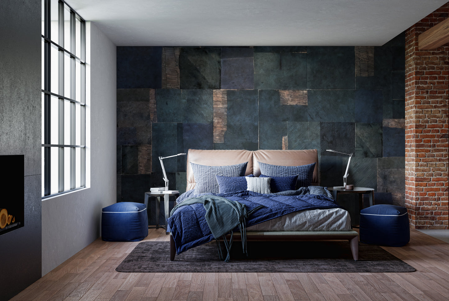 Blue Abstract Wallpaper Mural - Giffywalls